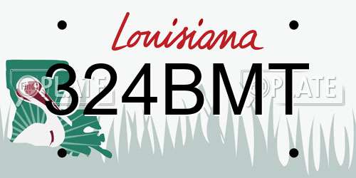 324BMT Louisiana License Plate