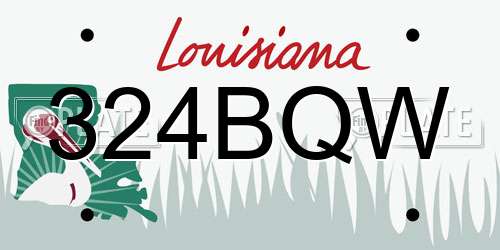 324BQW Louisiana License Plate