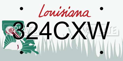 324CXW Louisiana License Plate