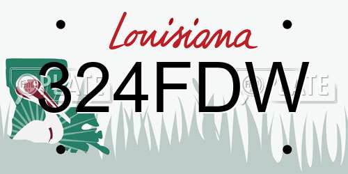 324FDW Louisiana License Plate