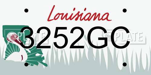 3252GC Louisiana License Plate