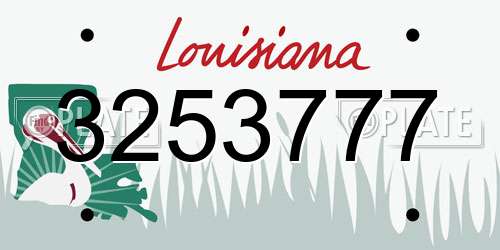 3253777 Louisiana License Plate