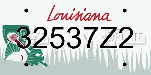 32537Z2 Louisiana License Plate