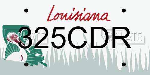 325CDR Louisiana License Plate