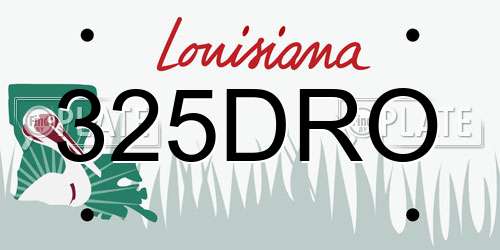 325DRO Louisiana License Plate