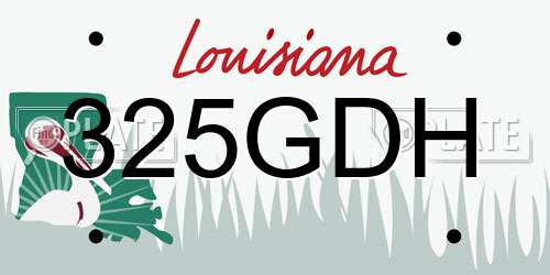 325GDH Louisiana License Plate
