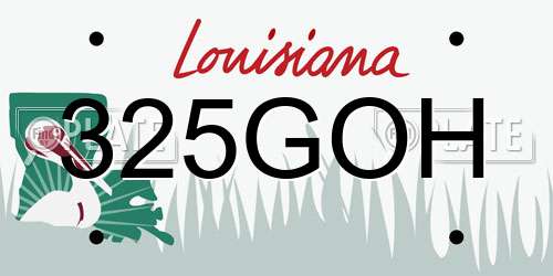 325GOH Louisiana License Plate