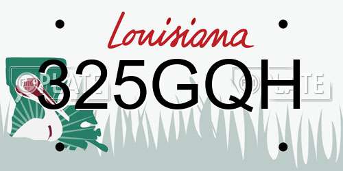 325GQH Louisiana License Plate