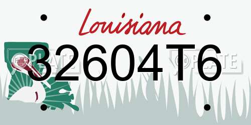 32604T6 Louisiana License Plate