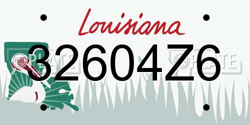 32604Z6 Louisiana License Plate