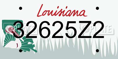 32625Z2 Louisiana License Plate