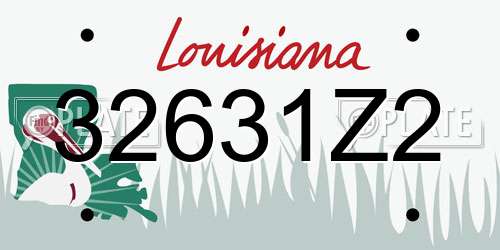 32631Z2 Louisiana License Plate