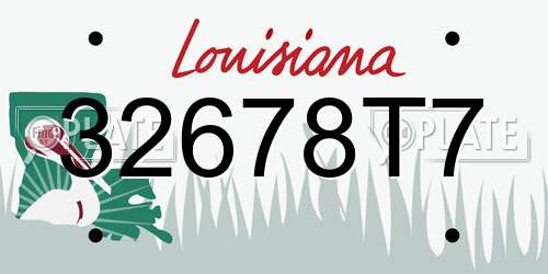 32678T7 Louisiana License Plate