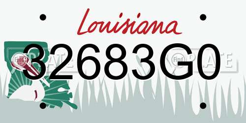 32683G0 Louisiana License Plate