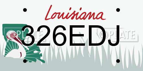 326EDJ Louisiana License Plate