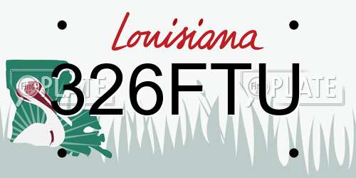 326FTU Louisiana License Plate