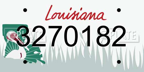 3270182 Louisiana License Plate