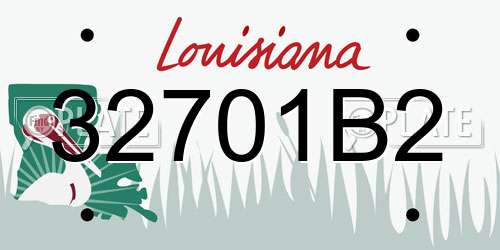 32701B2 Louisiana License Plate