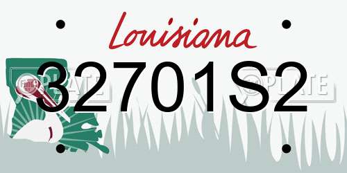 32701S2 Louisiana License Plate