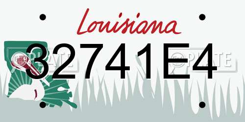 32741E4 Louisiana License Plate