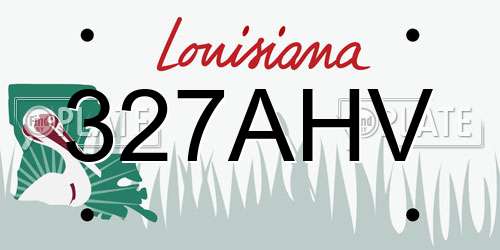 327AHV Louisiana License Plate