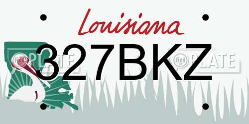327BKZ Louisiana License Plate