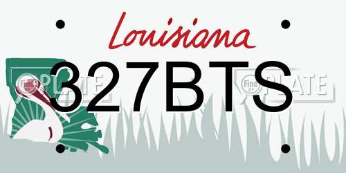 327BTS Louisiana License Plate