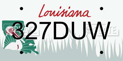 327DUW Louisiana License Plate