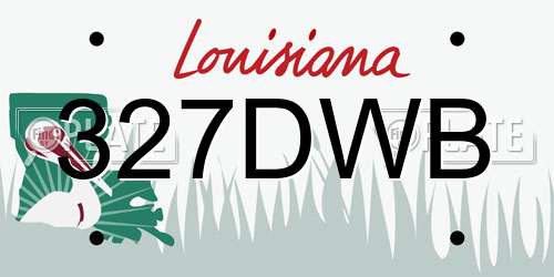 327DWB Louisiana License Plate