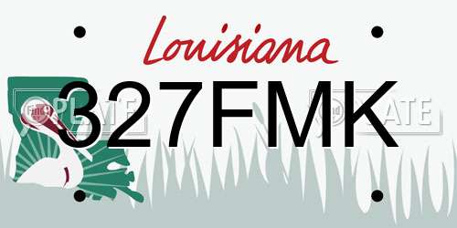 327FMK Louisiana License Plate