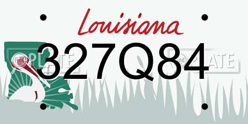 327Q84 Louisiana License Plate