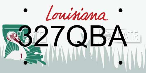 327QBA Louisiana License Plate