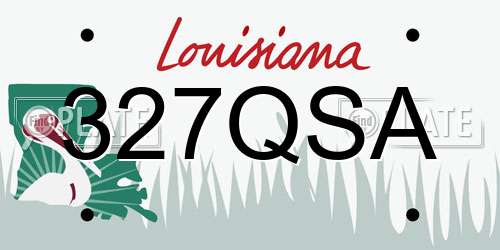 327QSA Louisiana License Plate