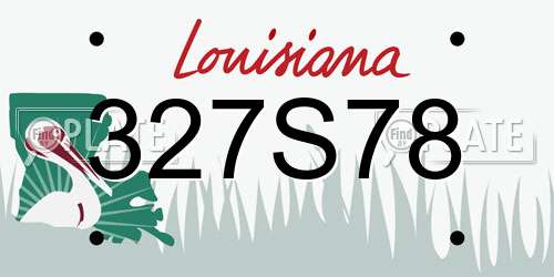 327S78 Louisiana License Plate