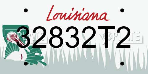 32832T2 Louisiana License Plate