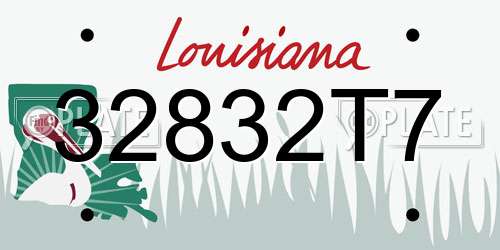 32832T7 Louisiana License Plate