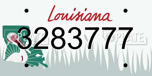 3283777 Louisiana License Plate