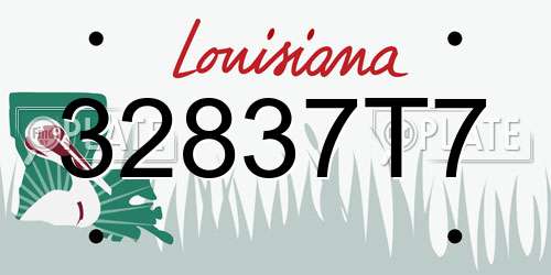 32837T7 Louisiana License Plate