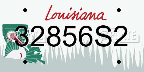 32856S2 Louisiana License Plate