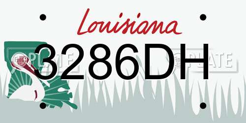 3286DH Louisiana License Plate
