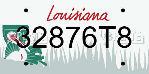 32876T8 Louisiana License Plate