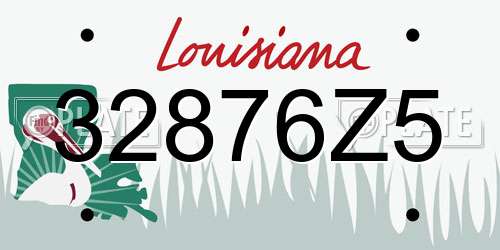 32876Z5 Louisiana License Plate