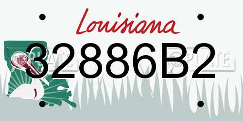 32886B2 Louisiana License Plate