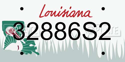 32886S2 Louisiana License Plate