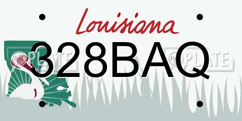 328BAQ Louisiana License Plate