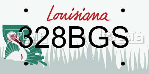328BGS Louisiana License Plate