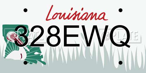 328EWQ Louisiana License Plate