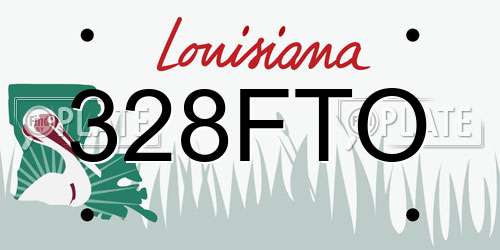 328FTO Louisiana License Plate