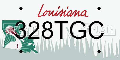 328TGC Louisiana License Plate
