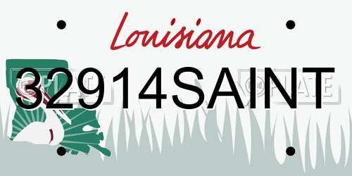 32914SAINT Louisiana License Plate